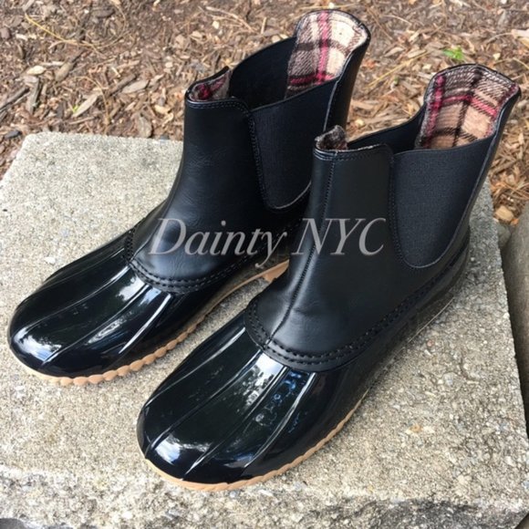 Duck Boots Slip On Glossy Black Matte Black - Picture 4 of 8